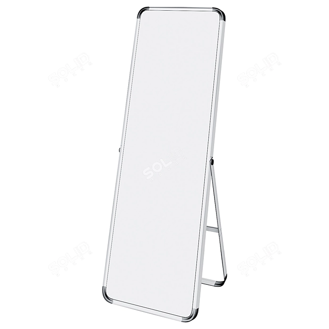 Sophisticated Brass Floor Mirror 3D model image 2