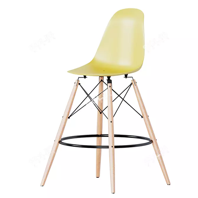 Elegant Eames Bar Chair 3D model image 2