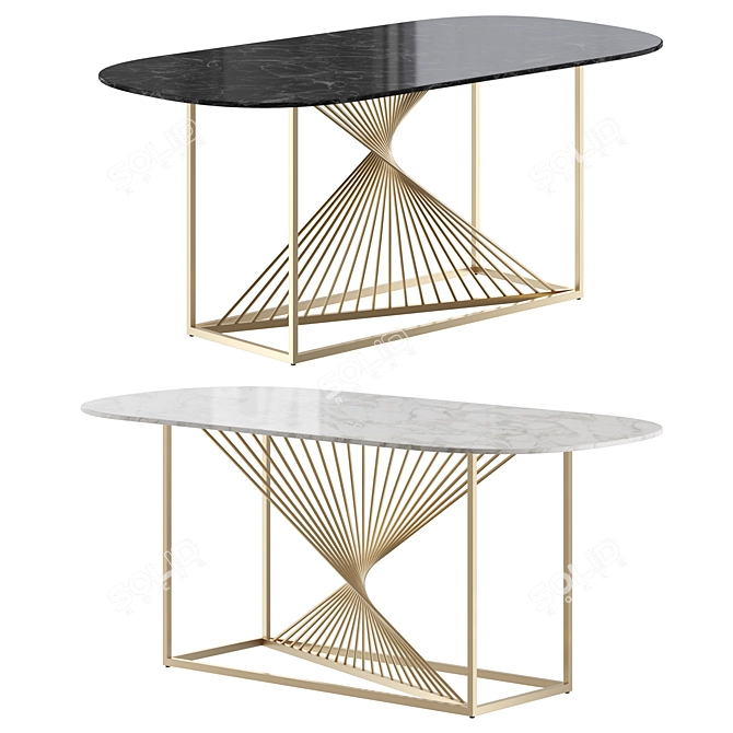 Elegant Marquis Champagne Gold Table 3D model image 2