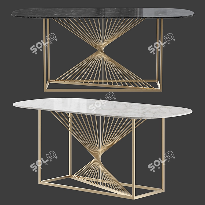 Elegant Marquis Champagne Gold Table 3D model image 3