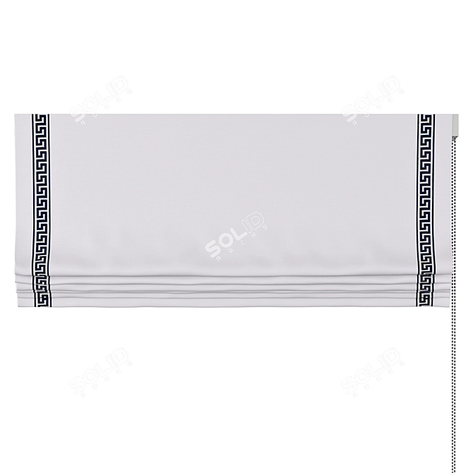 Custom Greek Key Flat Roman Curtains 3D model image 2