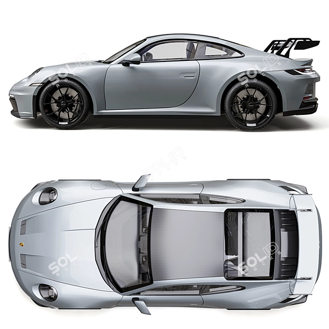 Sleek Porsche 911 GT3 2022 3D model image 3