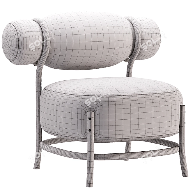 Chignon Armchair: Sophisticated Elegance for Modern Spaces 3D model image 4