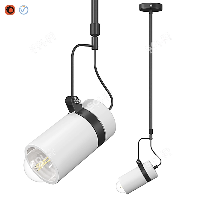 Minimalist Gypsum Pendant Lamp 3D model image 1