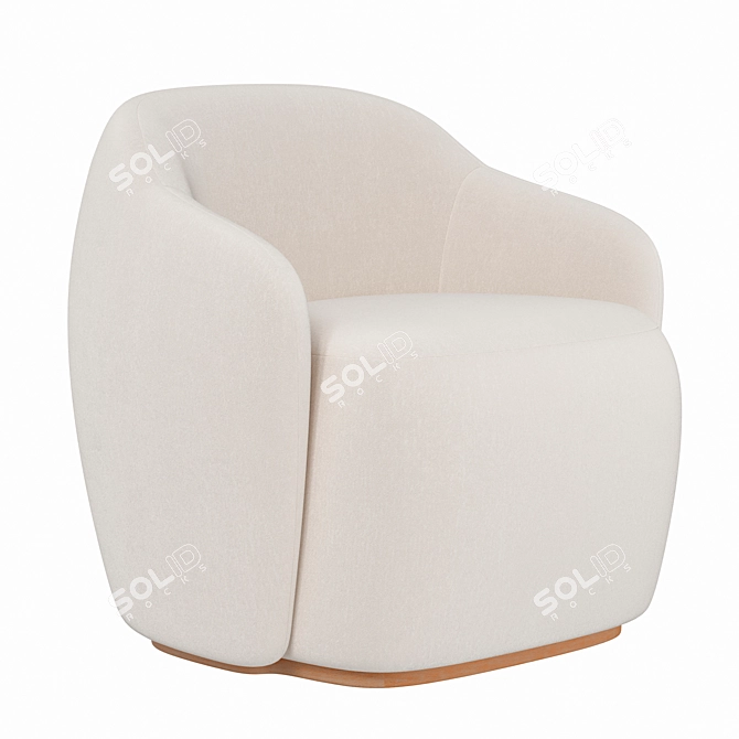 Elegant Barba Chair by Fogia 3D model image 2