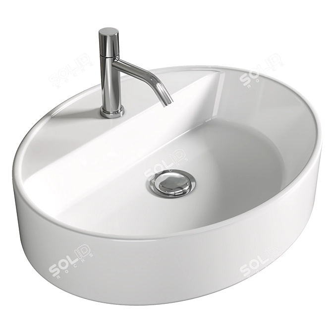 Olympia Oval London 50 Countertop Basin 3D model image 1