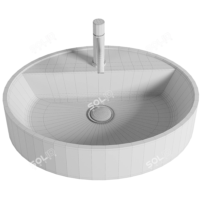 Olympia Oval London 50 Countertop Basin 3D model image 3