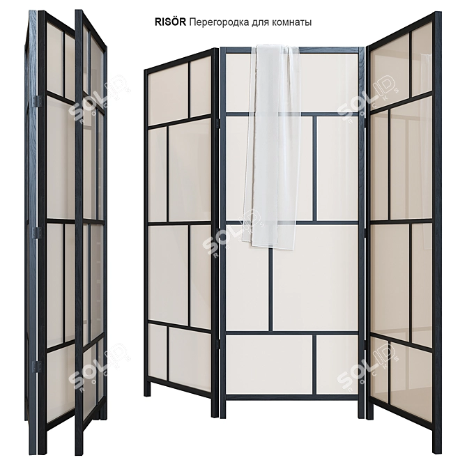  RISÖR IKEA Room Divider - Stylish and Versatile 3D model image 1