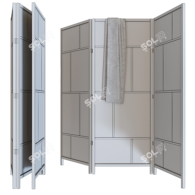  RISÖR IKEA Room Divider - Stylish and Versatile 3D model image 3