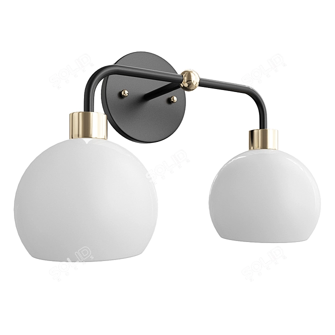 Sleek Brass Bathroom Light Fixture 3D model image 1