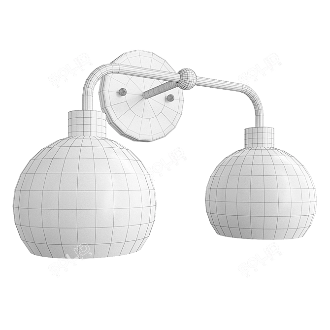 Sleek Brass Bathroom Light Fixture 3D model image 2