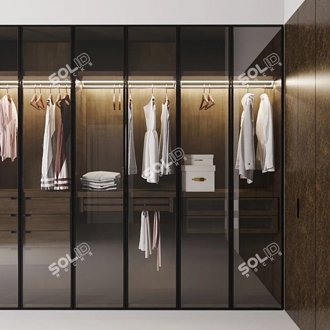 Flou Glass Door Pool Wardrobe 3D model image 3