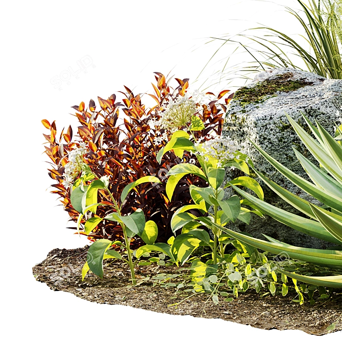 Versatile Outdoor Plant Set for All Your Needs 3D model image 11