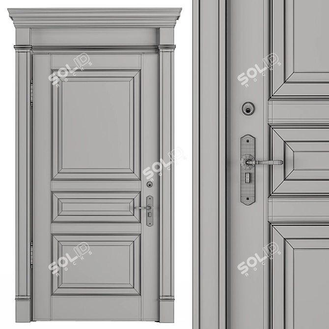 Vintage Cream Door - Set 35 3D model image 7