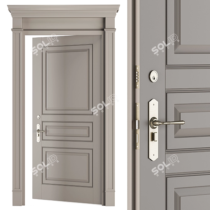 Vintage Cream Door - Set 35 3D model image 8