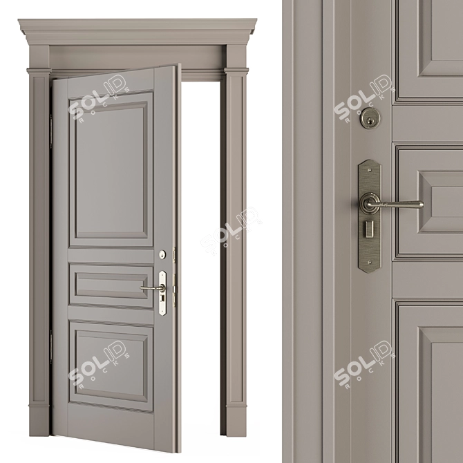 Vintage Cream Door - Set 35 3D model image 10