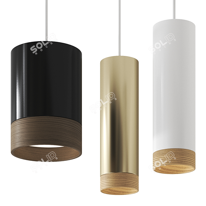 Elegant Pheb Pendant Lamp 3D model image 1