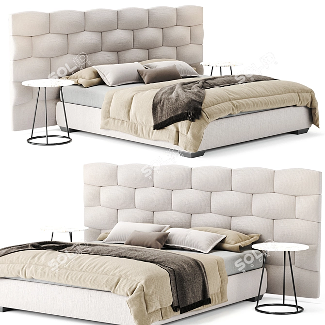 Modern Flou MAJAL Bed Design 3D model image 1