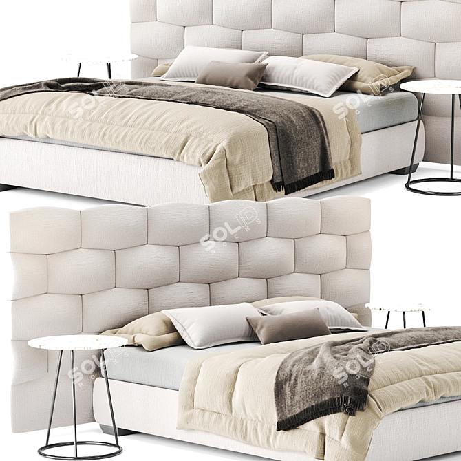 Modern Flou MAJAL Bed Design 3D model image 2