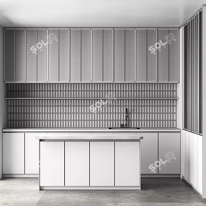 Sleek Kitchen Design 3D model image 3