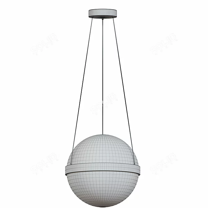 Elegant White Acrylic Pendant Light 3D model image 2