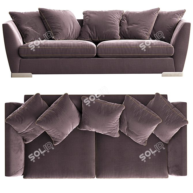 BRONX 230 Furman: Modern Sofa with Fur 3D model image 2