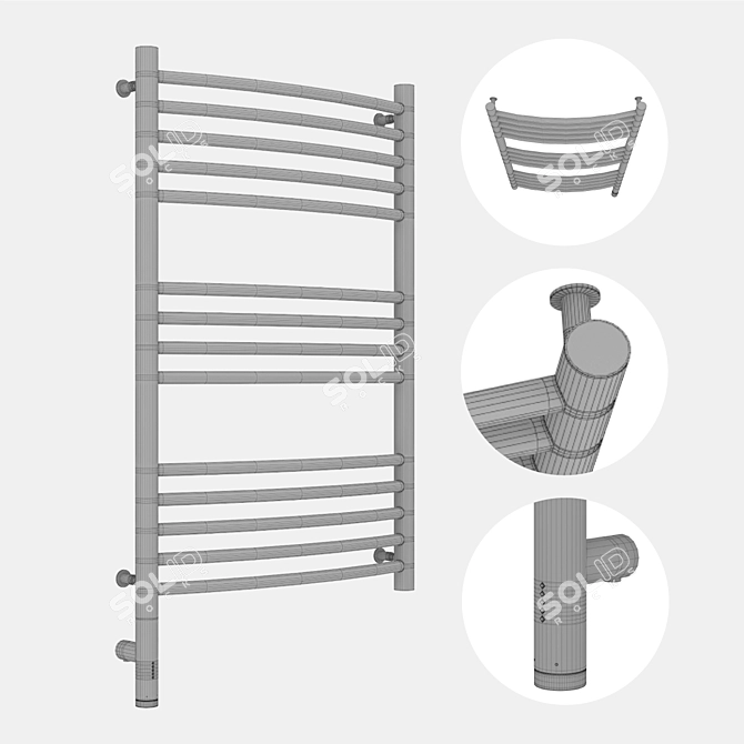 Sunerzha Bohemia 3.0 Curved Electric Radiator 3D model image 2