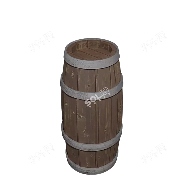 Vintage Wine Barrel - Authentic Touch 3D model image 1