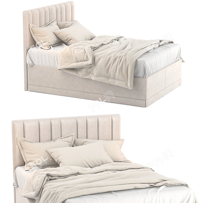 Luxury Bentley Bed with Storage Space 3D model image 2