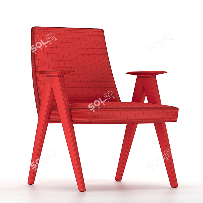 Modern Armchair with Sleek Design 3D model image 3