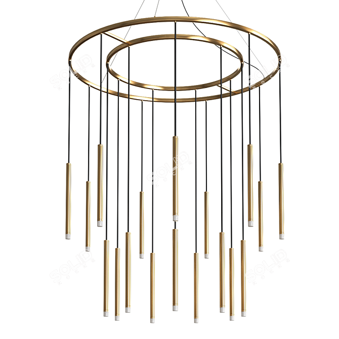 Grok Candle Chandelier 3D model image 2