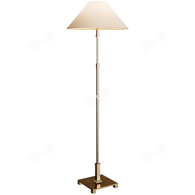 Aged Steel Floor Lamp: Restoration Hardware 3D model image 1