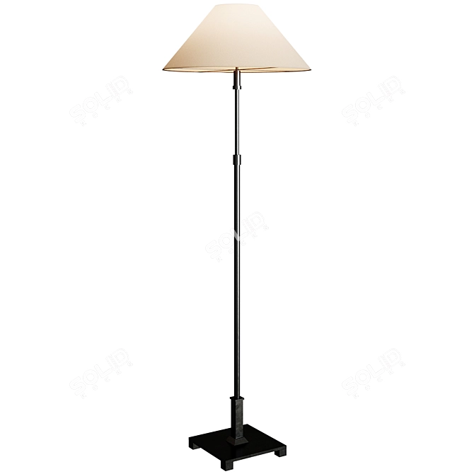 Aged Steel Floor Lamp: Restoration Hardware 3D model image 2