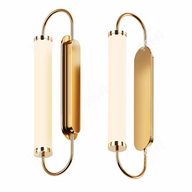 Modern Metal Cylinder Wall Sconce 3D model image 1