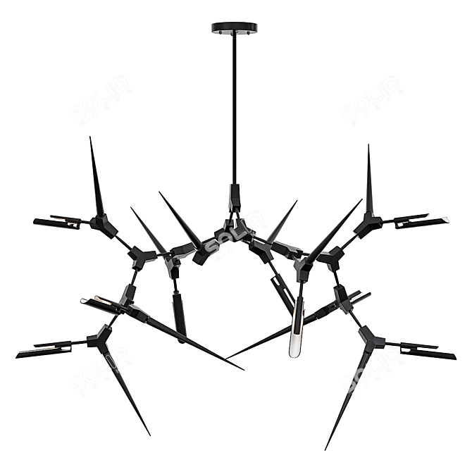 Spike and Thorn Designer Chandelier 3D model image 1