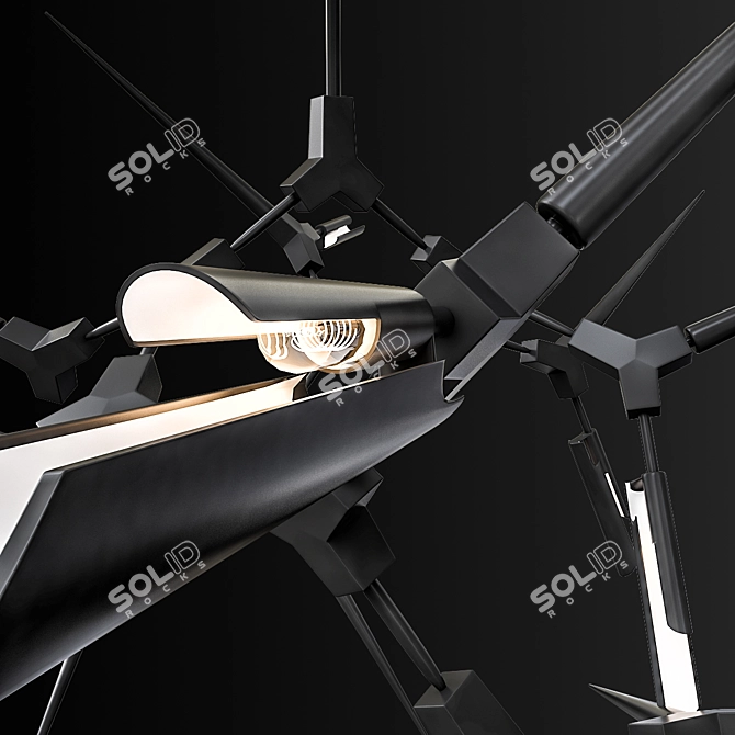 Spike and Thorn Designer Chandelier 3D model image 2