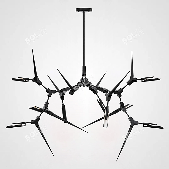 Spike and Thorn Designer Chandelier 3D model image 3