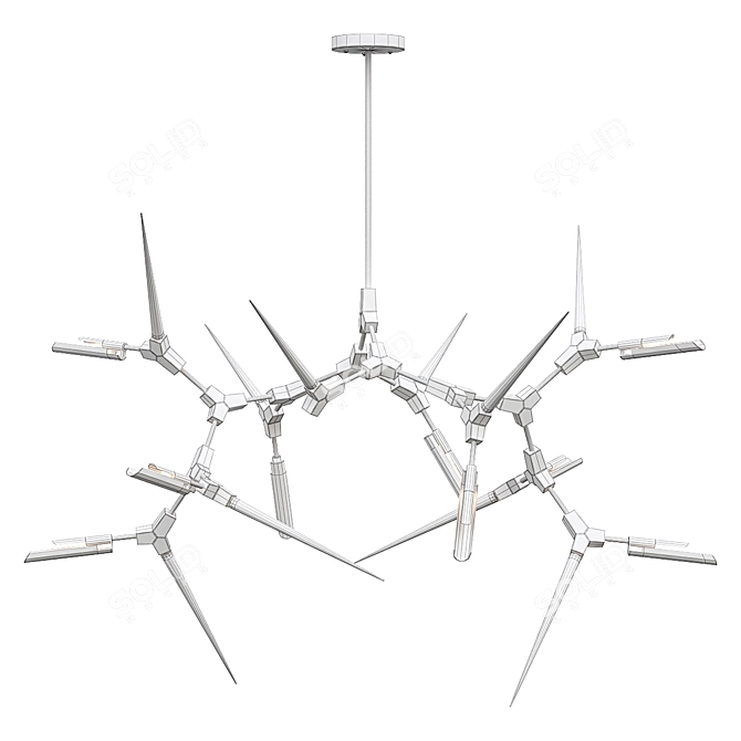 Spike and Thorn Designer Chandelier 3D model image 4