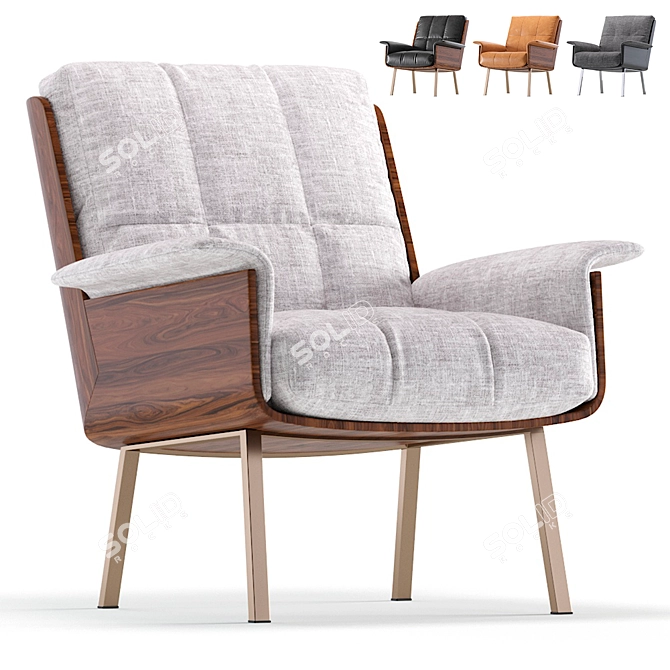 Elegant Minotti Daiki Studio Armchair 3D model image 1