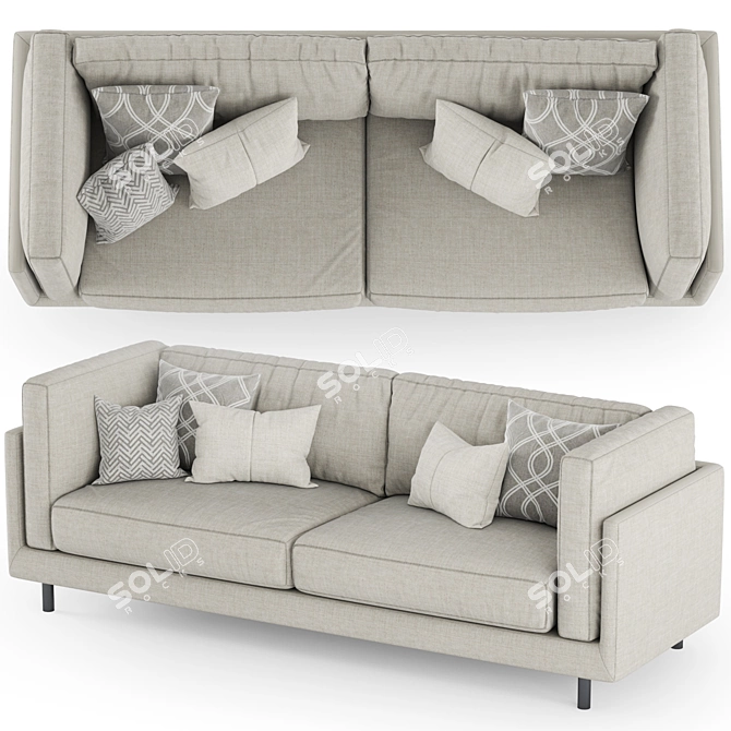 ALFEO Modern Sofa: Stylish & Comfortable 3D model image 2