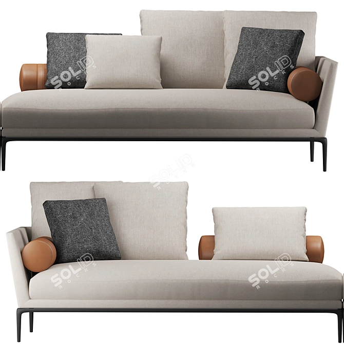 Luxurious B&B Atoll Sofa 3D model image 2