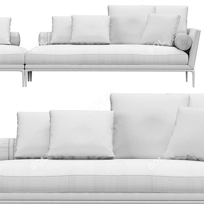 Luxurious B&B Atoll Sofa 3D model image 4