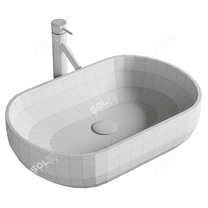 Elegant Mira MR-6040 Sink 3D model image 2