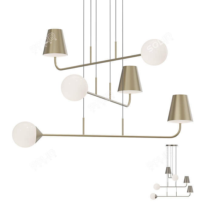 Monika Pendant Lamp: Stylish Illumination for your Space 3D model image 1