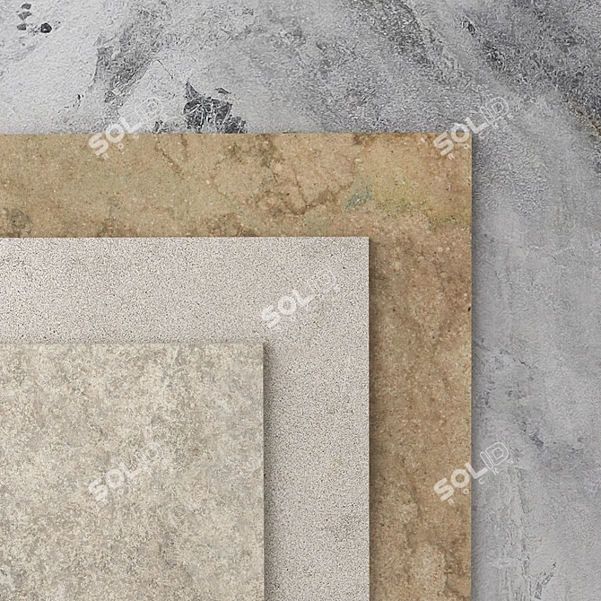 Natural Stone Set: Licycon & Teragio Mix 3D model image 1