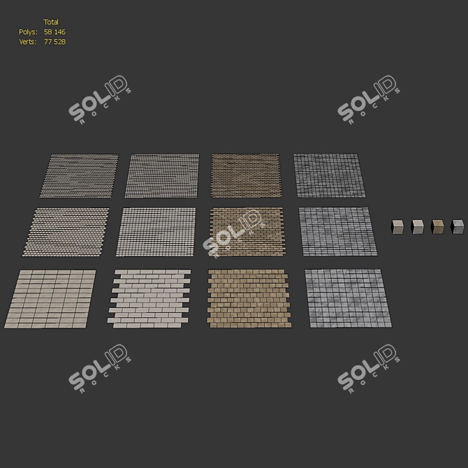 Natural Stone Set: Licycon & Teragio Mix 3D model image 6