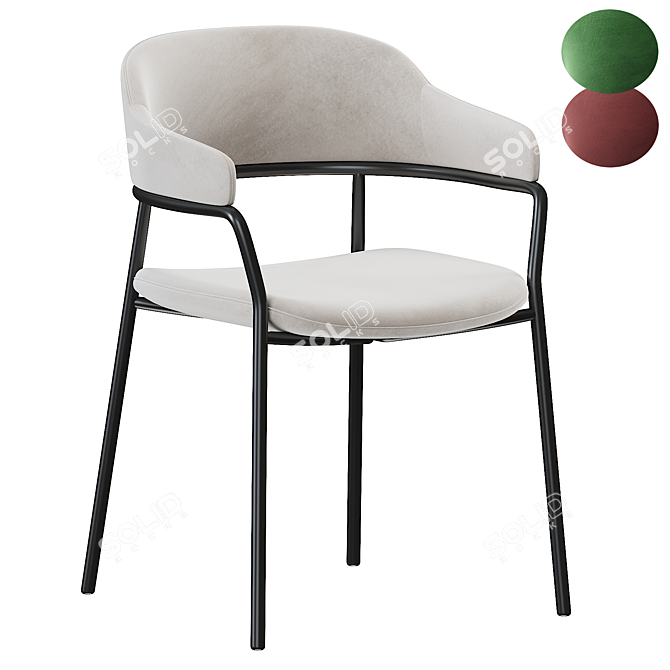 Elegant Signorina Dining Chair 3D model image 1