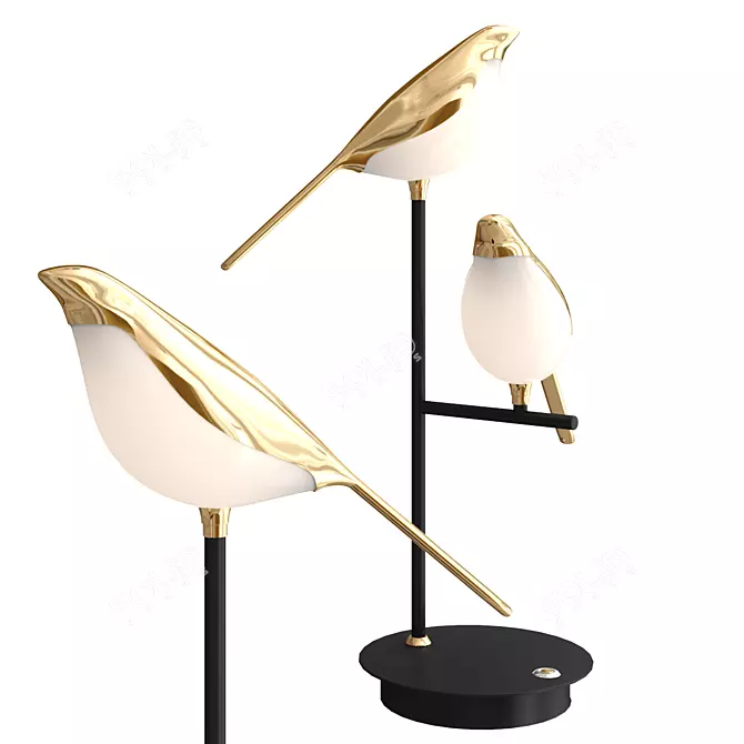 Metal Magpie Wall Art 3D model image 4