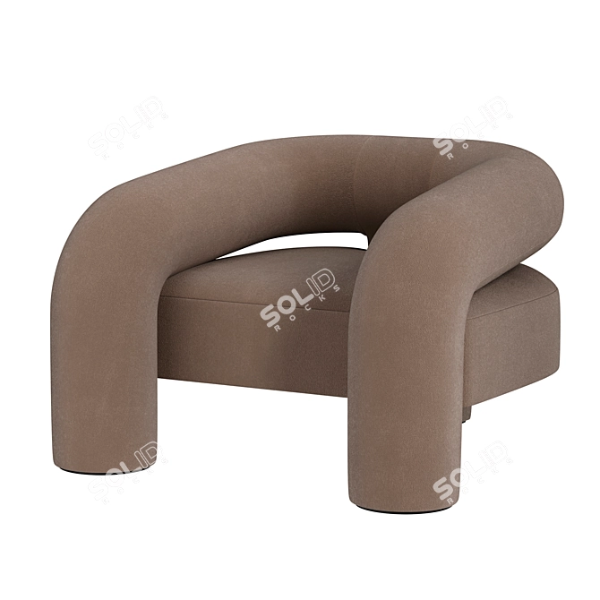 Modern Kosa Lounge Chair 3D model image 2