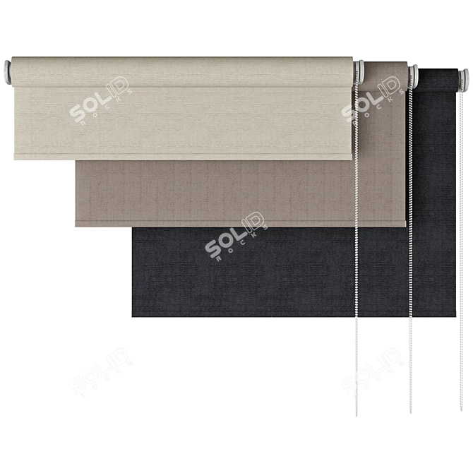 Sleek Cordless Roller Blind 3D model image 2